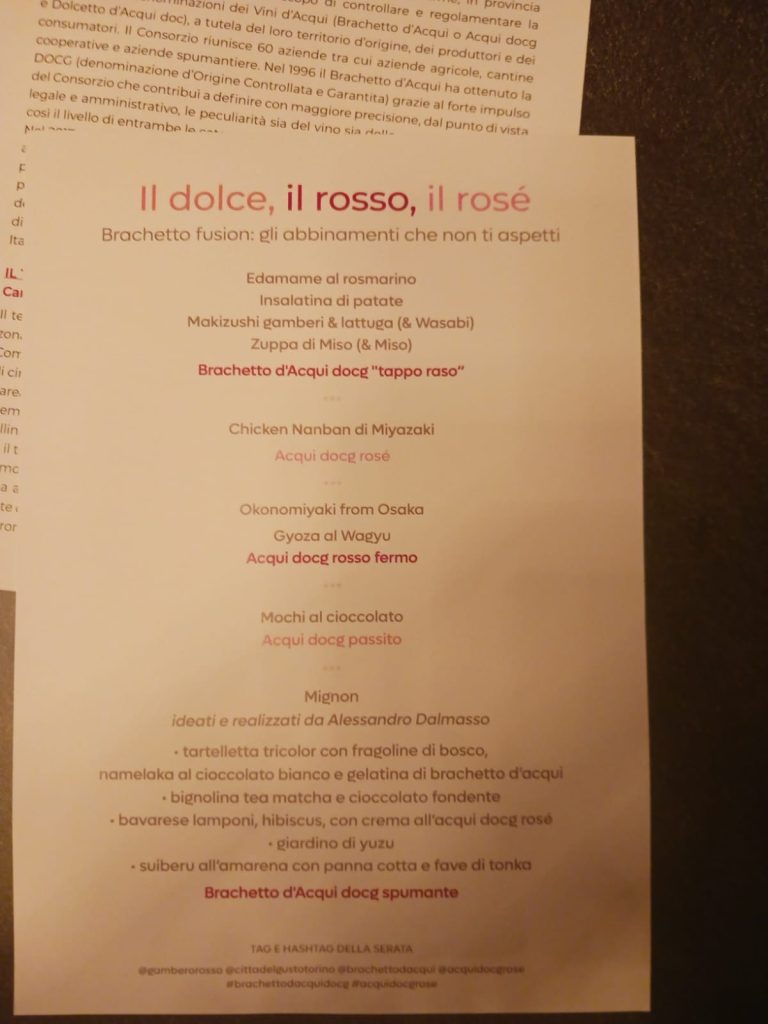 Brachetto fusion. Il dolce, il rosso, il rosè. Le petit restaurant japonais ad Avigliana.