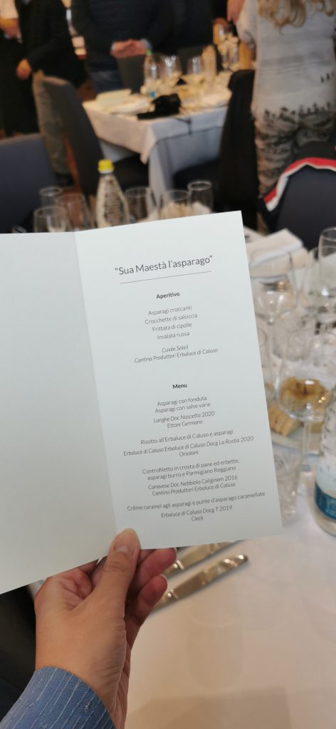 Menù ristorante La rosa bianca di Chieri asparago di Santena